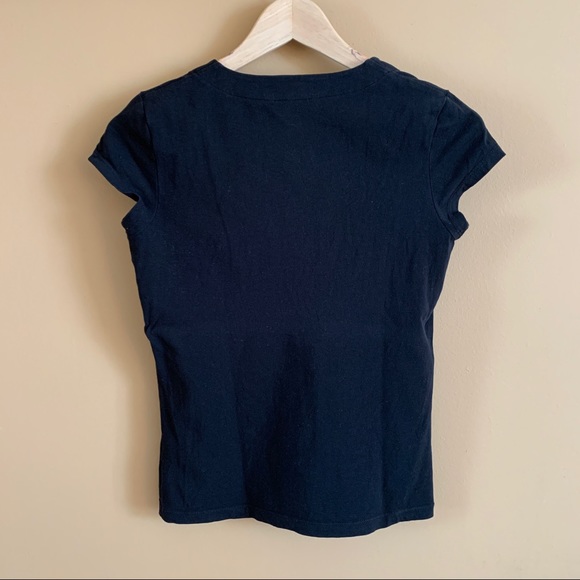 3/$20 Banana Republic Black Keyhole Neck T-shirt - Picture 2 of 5